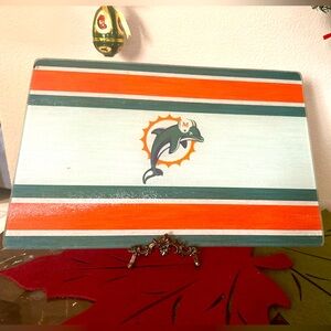 Miami Dolphins Tempered Glass Cutting Board 13 1/2” X 9 3/4”